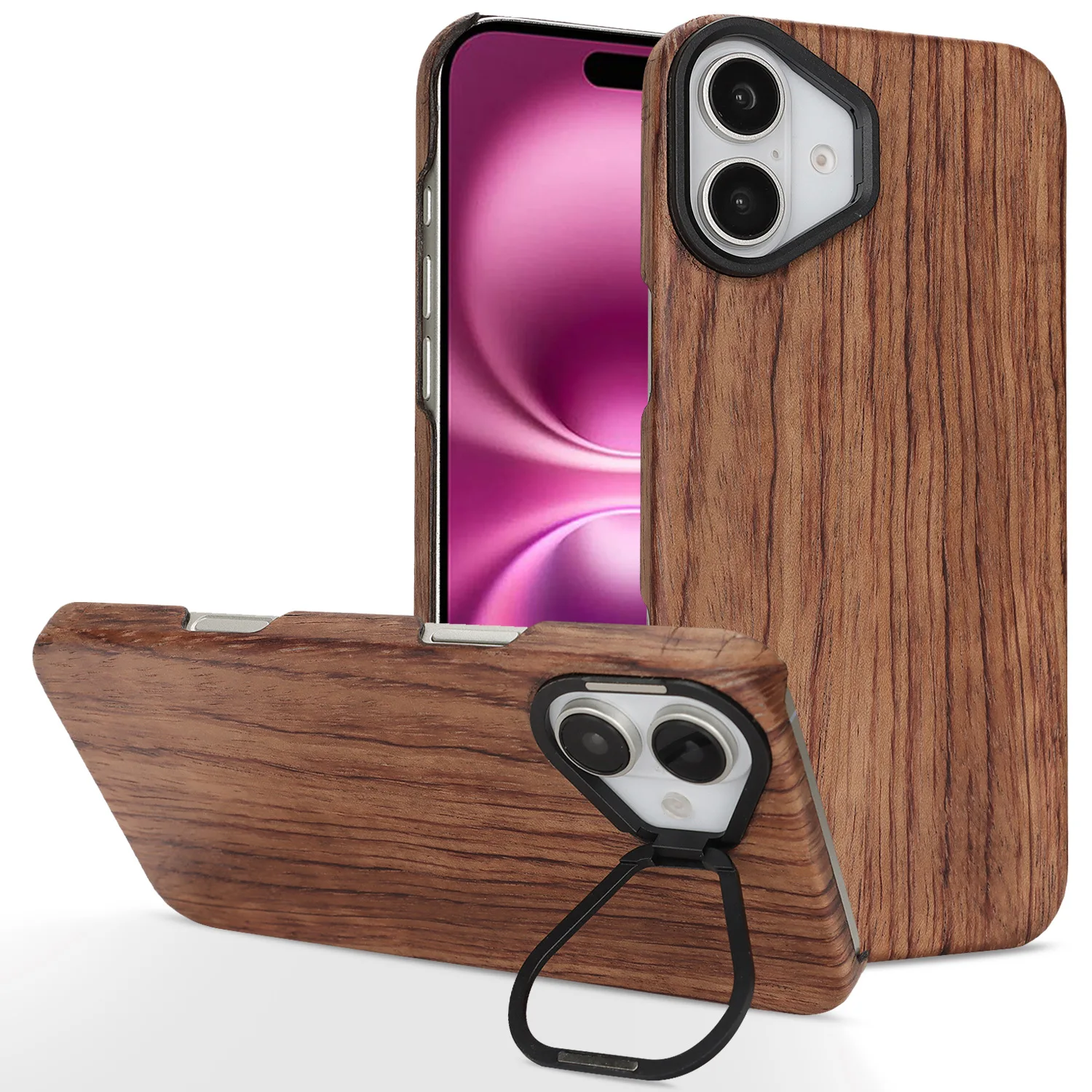

Wooden Phone Case for iPhone 16 Plus Ultra Thin Shockproof Protective Cover Premium Matte Finish Drop Resistant Mobile Casing