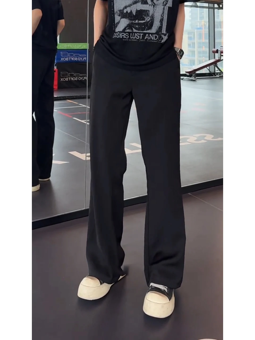 Black Cleanfit Ice Silk Men's Summer Thin Straight Leg Suit Pants Visual Lengthening Casual Trousers mid Waist Zipper Fly
