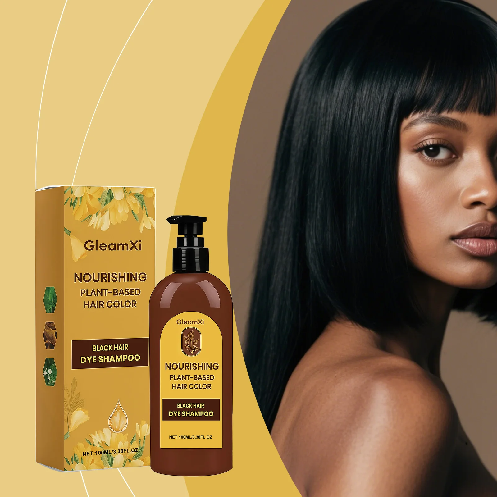 

Nourishing Plant-Based Hair Color Long-Lasting & Natural Hair Color Shampoo for Gray Coverage Single Agent Floral Dye