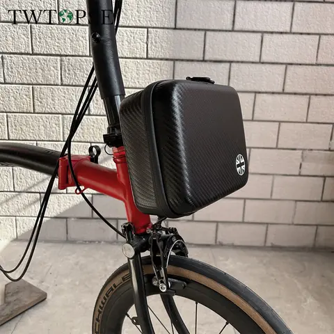 Brompton 접이식 자전거 하드 쉘 자전거 2.8L 가방에 대 한 TWTOPSE 자전거 가방 휴대 전화 지갑 탄소 패턴 휴대용 가방