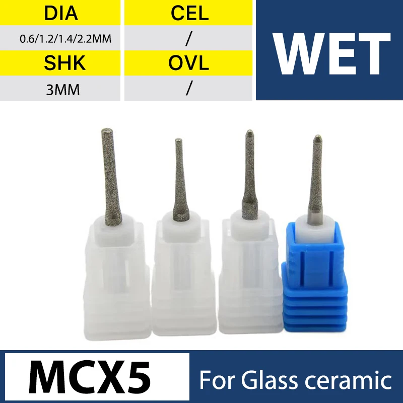 

Dental MCX5 emax wet milling bur with high quality for cutting glass ceramic lithium disilicate blocks