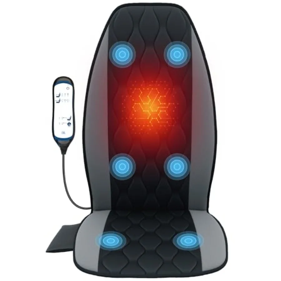 

Vibration Massage Chair Pad Quiet Back Massager for Office Chair Sofa and Recliner Independent Graphene Heat and Massage Contro