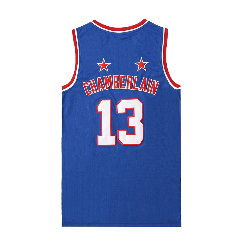 Basketball Jerseys HARLEM GLOBETROTTERS 13 CHAMBERLAIN Sewing Embroidery Cheap Outdoor Sports Jersey High-quality Blue 2024 New