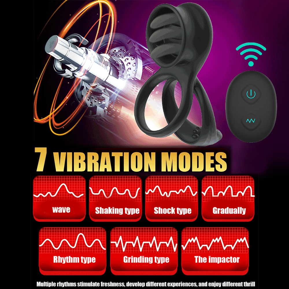 HESEKS Vibrating Penis Ring for Couple Vibrator Clitoris Stimulation Wireless Remote Control Cock Ring Sex Toys for Men