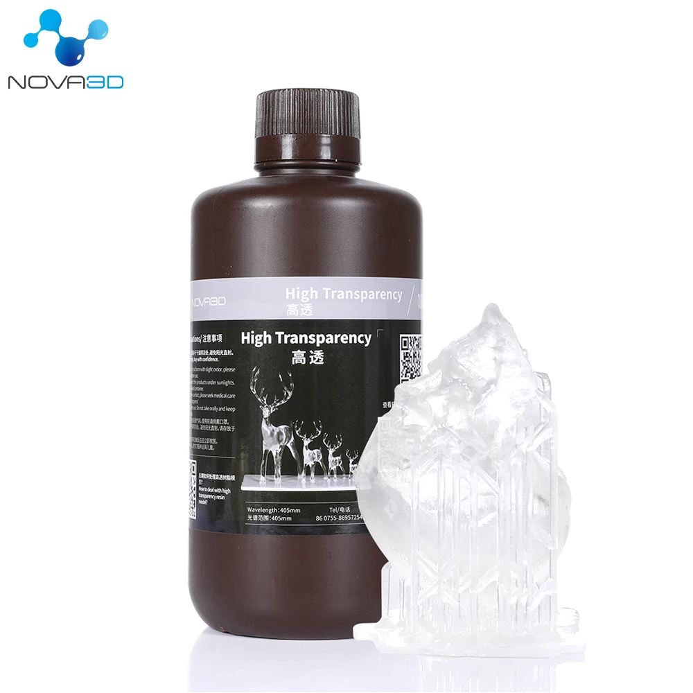 

NOVA3D Resin High Transparency Resin 3d Printer LCD UV-Curing Resin 405nm Ultra-Clear Standard Resins 1000g Photopolymer Resina