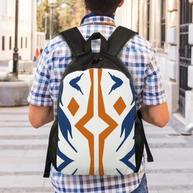 Personalizado Fulcro Ahsoka Tano Cosplay Mochila para Meninos e Meninas, Sci Fi, Tribal Wars, Escola, Sacos De Viagem De Faculdade, Bookbag Fits 15 "Laptop