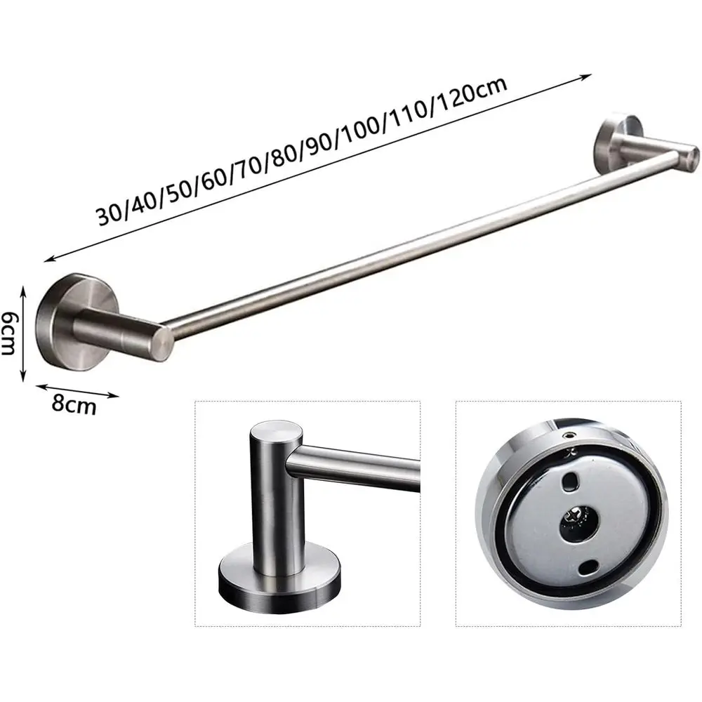 Double Rack Stainless Steel Towel Holder, 40cm Brushed Finish, Multi-Color for Bathroom & Kitchen