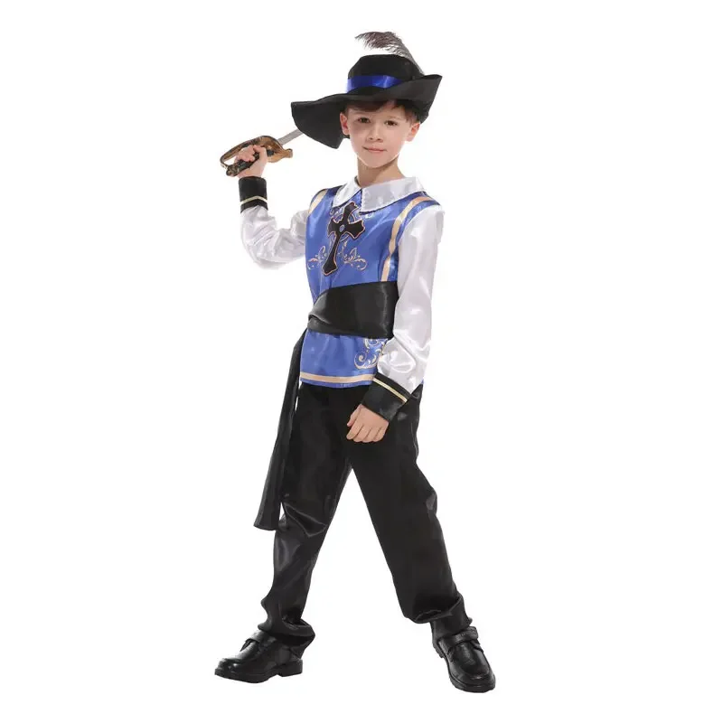 Kids Child Medieval Prince King Warrior Renaissance Middle Age Musketeer Crusader Knight Costumes for Boys Umorden