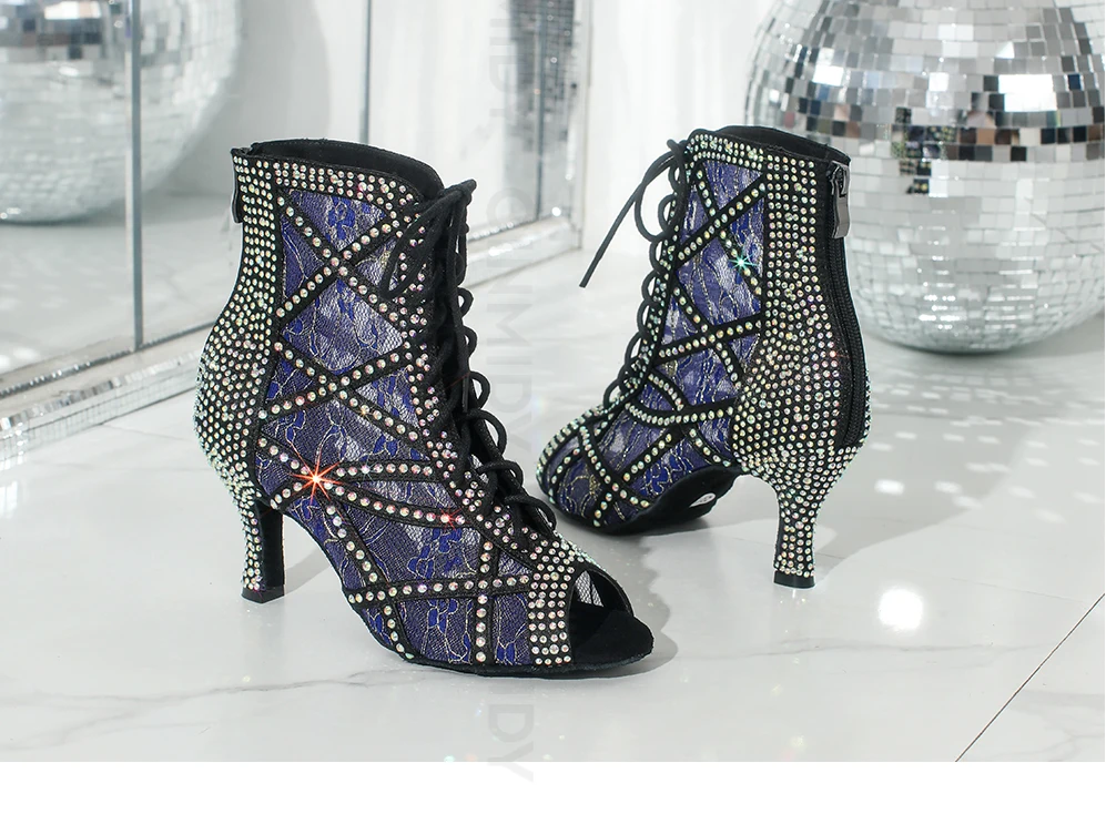 CINMIDY Neue Modische Damen High-Top Tanzstiefel Weiche Sohle Komfort Ballroom Tango Salsa Latin Tanzschuhe Indoor Party Stiefel – Detail 11