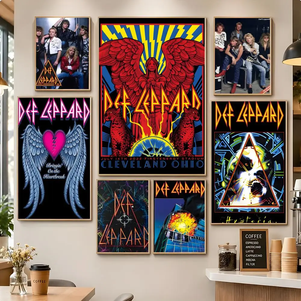 Metal Band Glam Hard Rock Def Leppard Poster Large Wall Mural Art Print for Living Room Home Decor and Present Ideas