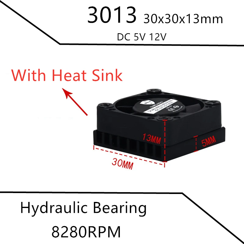 Ventilador de refrigeración para tarjeta gráfica, dispositivo con rodamiento fluido, 30x30x13mm, 5V, 12V, 0.07A, 3013 RPM, 2 pines, nuevo, 8280