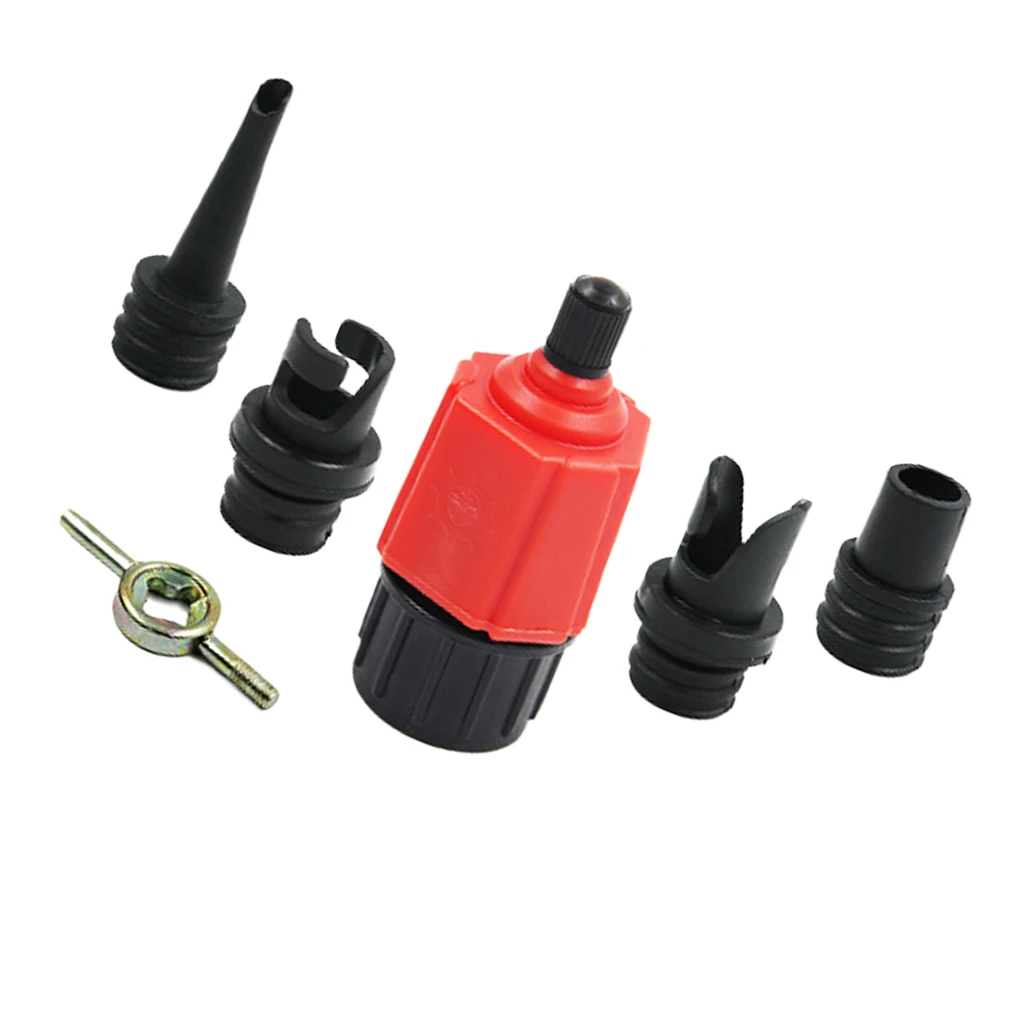 Sup Air Pump Adapter Inflatable Paddle Rubber Boat Kayak Air Valve Adaptor Tire Compressor Converter 4 Nozzle