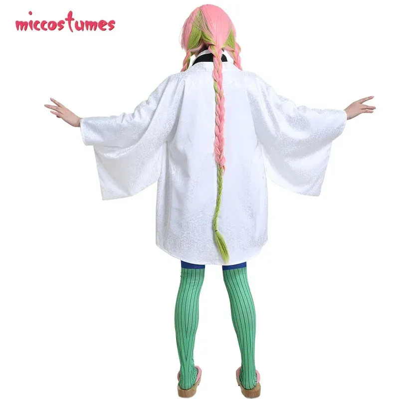 Miccostumes Set completo di costumi cosplay uniformi neri Haori bianchi da donna