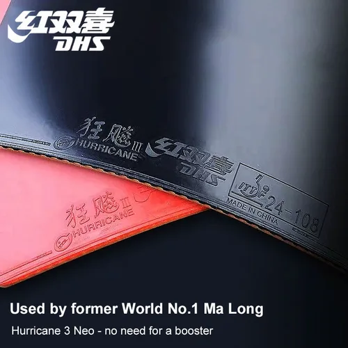 Imagen 2 del producto Goma de tenis de mesa DHS Neo Hurricane 3 Original, goma de Ping Pong profesional adhesiva con esponja de altadense para bucle de ataque
