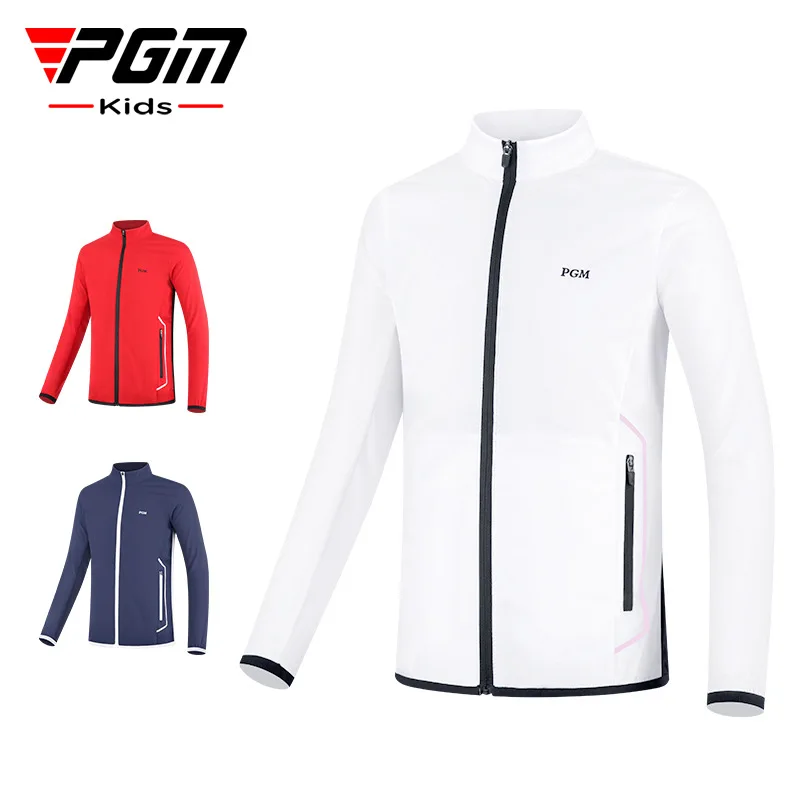 PGM Golf Children'S Jacket Girls Autumn Winter Clothing Top Coat Windproof And Rainproof Stand Collar Warm Youth Jacket YF455