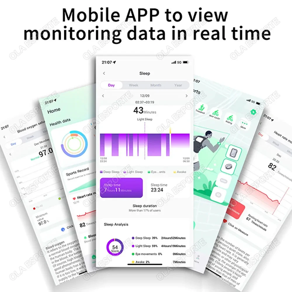 2026 Новое умное кольцо для мужчин и женщин с чехлом для зарядки, пульс, кислород в крови, монитор артериального давления, водонепроницаемость 5 АТМ для Android iOS