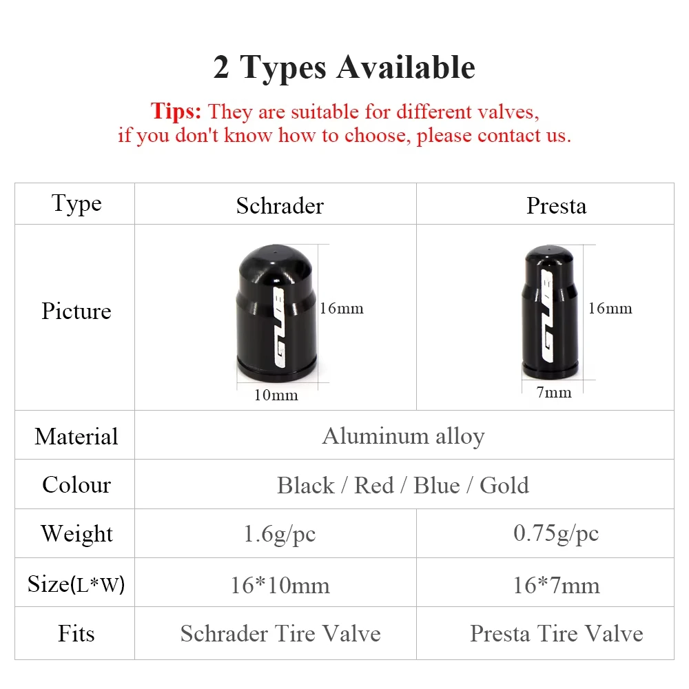 GUB 50pcs Bike Presta Tire Valve Cap CNC Aluminum Alloy Bicycle Schrader Dust Proof Cover Road Bike