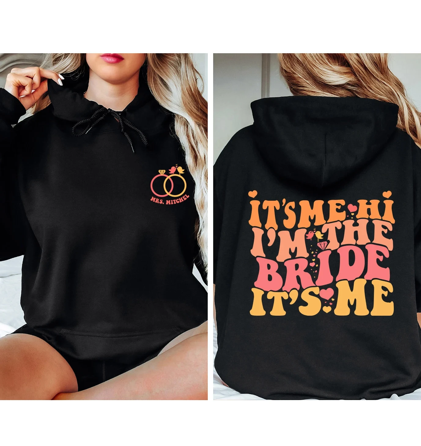 

It's Me Hi I'm The Bride Hoodie Men's and Women's Long Sleeve Sweatshirt Pullover Y2k Tops Autumn and Winter Clothing Hoodies