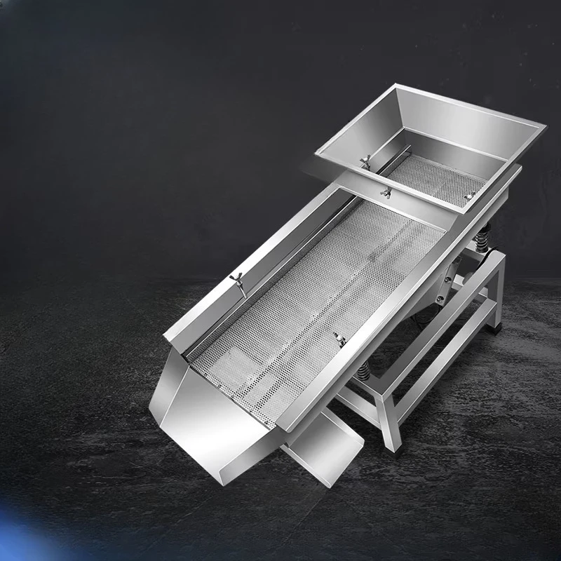 Stainless steel linear vibrating screen small industrial soybean, melon seeds multi-functional screening machine