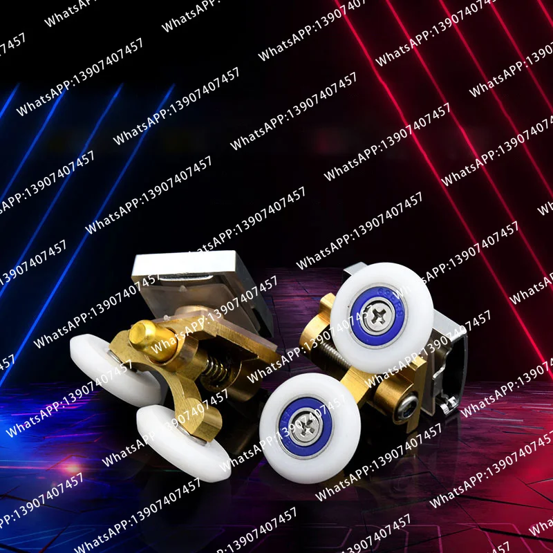Shower Door Rollers All Copper Double-Wheel Sliding Shower Door Roller Bearing Wheel Runners Up And Down Replacement