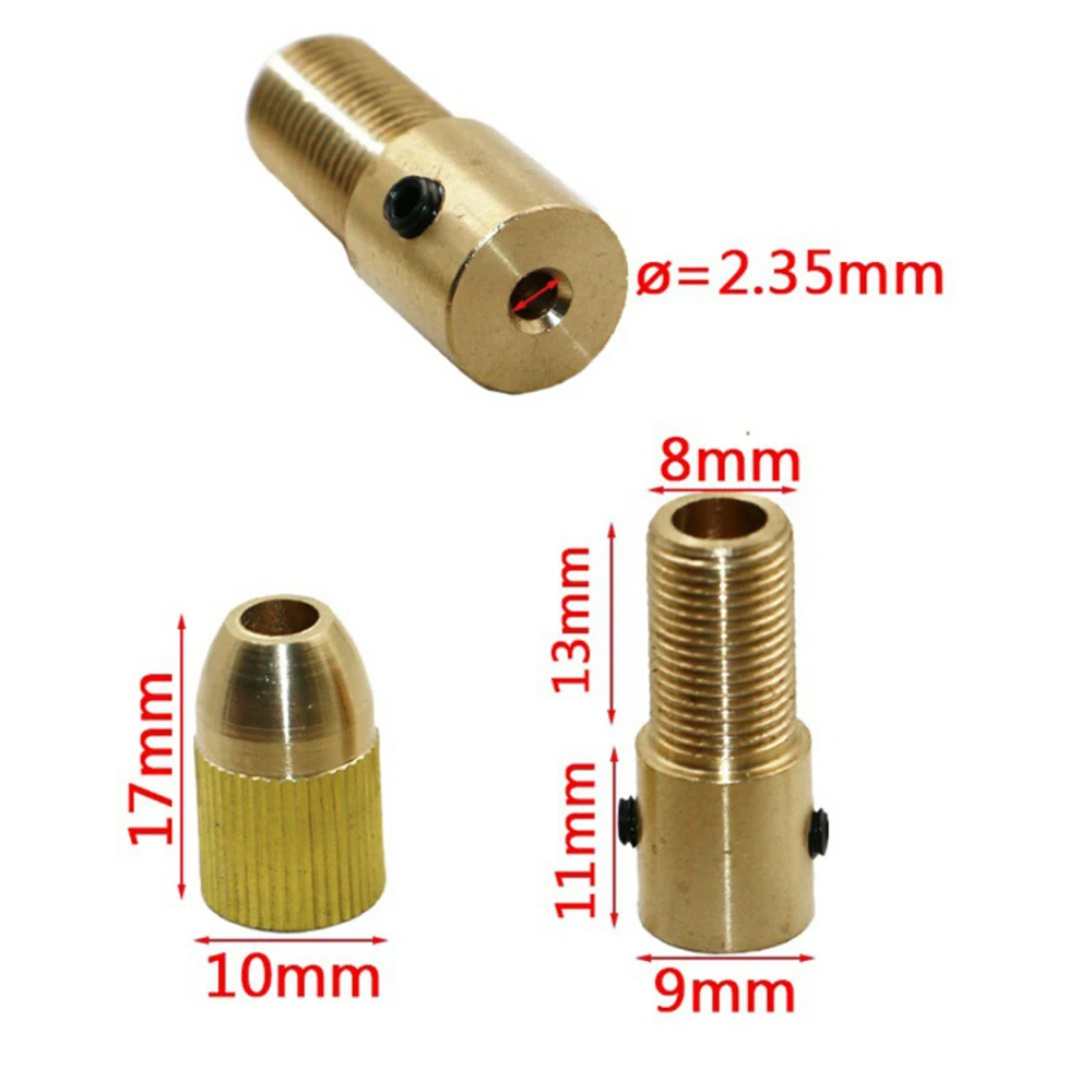 Jeu de pinces en laiton pour mini perceuse Dremel, adaptateur de mandrin de perceuse, moteur électrique, foret d\'arbre, 2.0mm, 2.35mm, 3.17mm