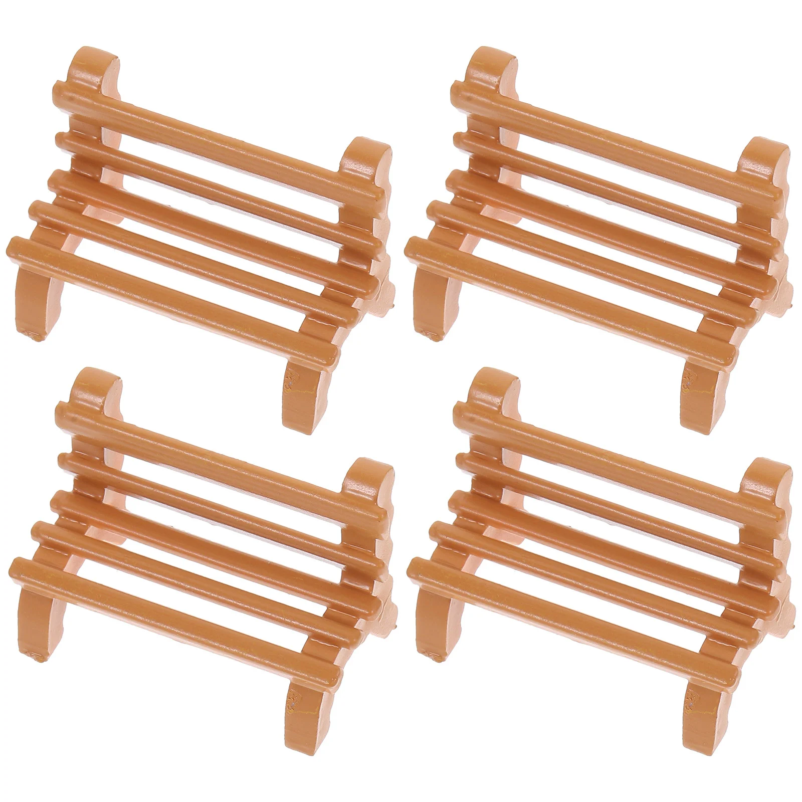 

4 Pcs Bench Mini Model Adornment 330X210X160CM House Supplies Furniture Plastic Miniature