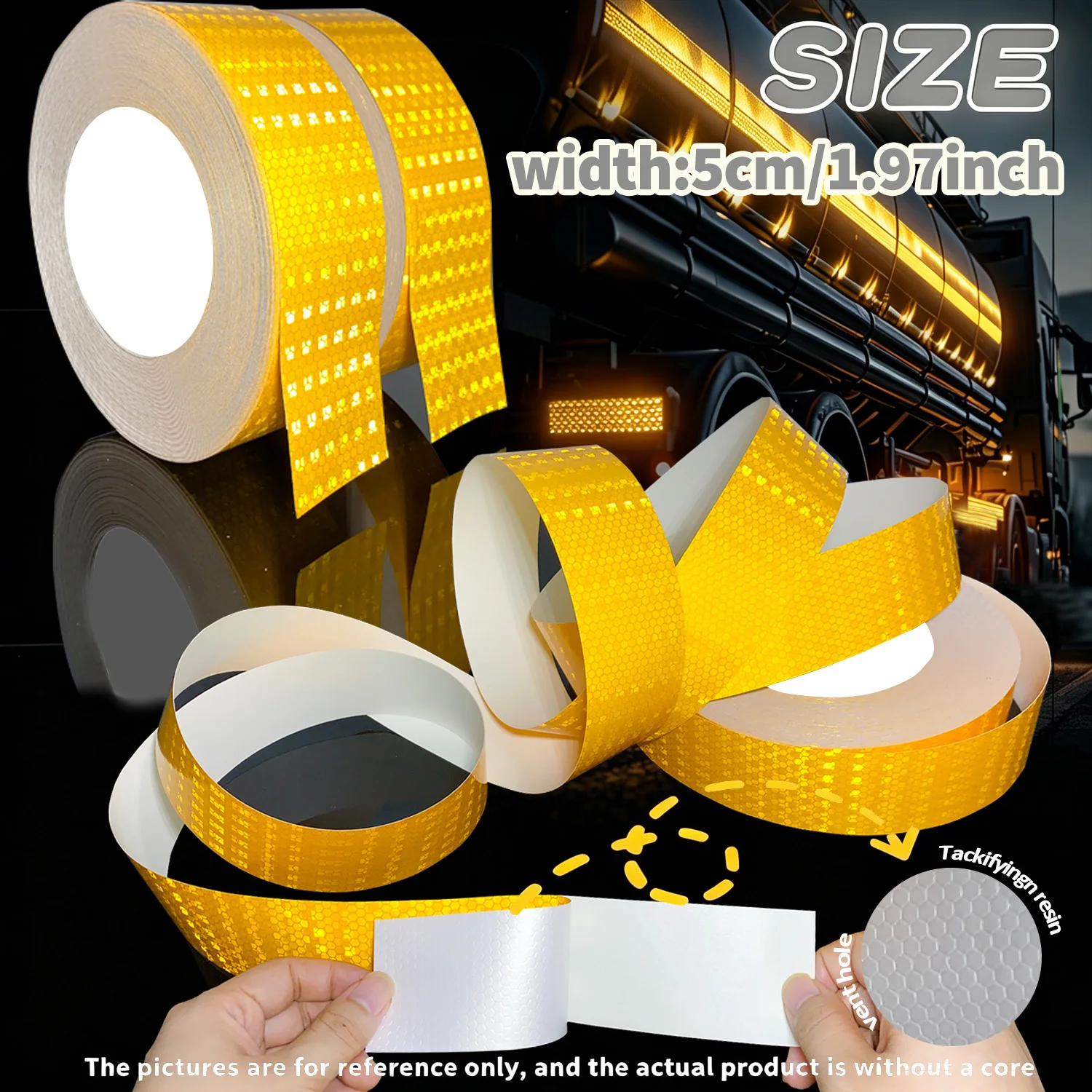 Reflective Sticker Solid color Checkered Pattern Reflector Tape Red Yellow Fluorescent White Reflect Film For Truck Car Road