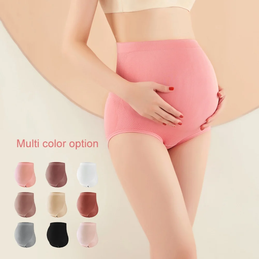 Seamless Middle And Late Pregnancy Skin Friendly Abdominal Support High Waist Solid Color Solid Color Breathable