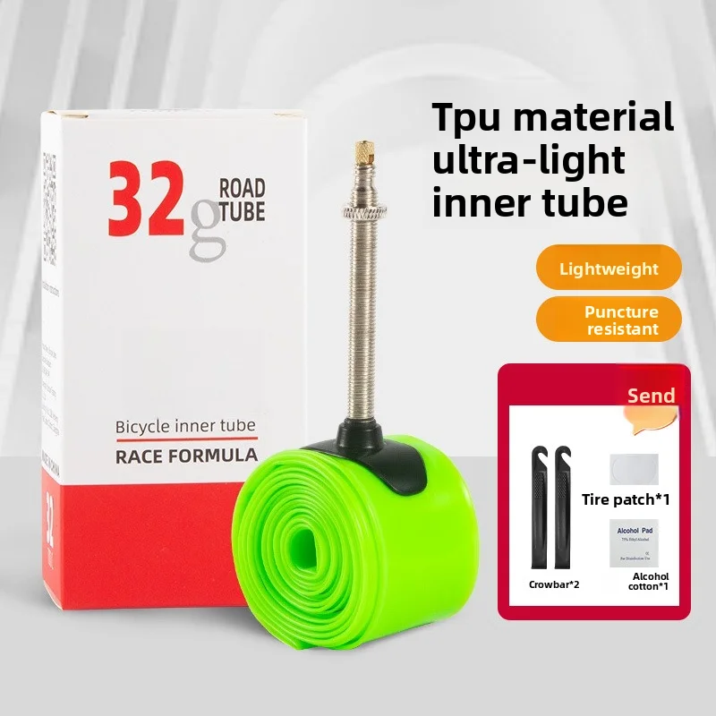 Ultra Light TPU Road Bike Inner Tube, Puncture Resistant Wearproof Presta Valve Bicycle Spare Tire Cycling Repair Accessory