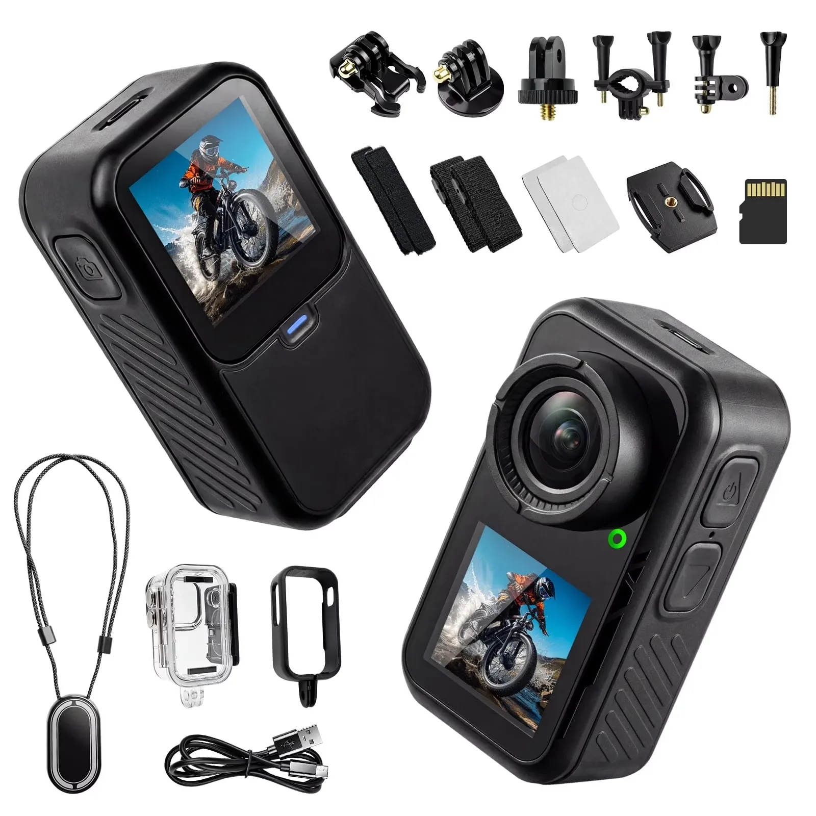 5K Mini Action-Kamera 4K 60FPS Anti-Shake Touchscreen Wasserdicht Magnetischer Anhänger Körperkamera Motorrad Fahrrad Outdoor Sport Aufnahmegerät