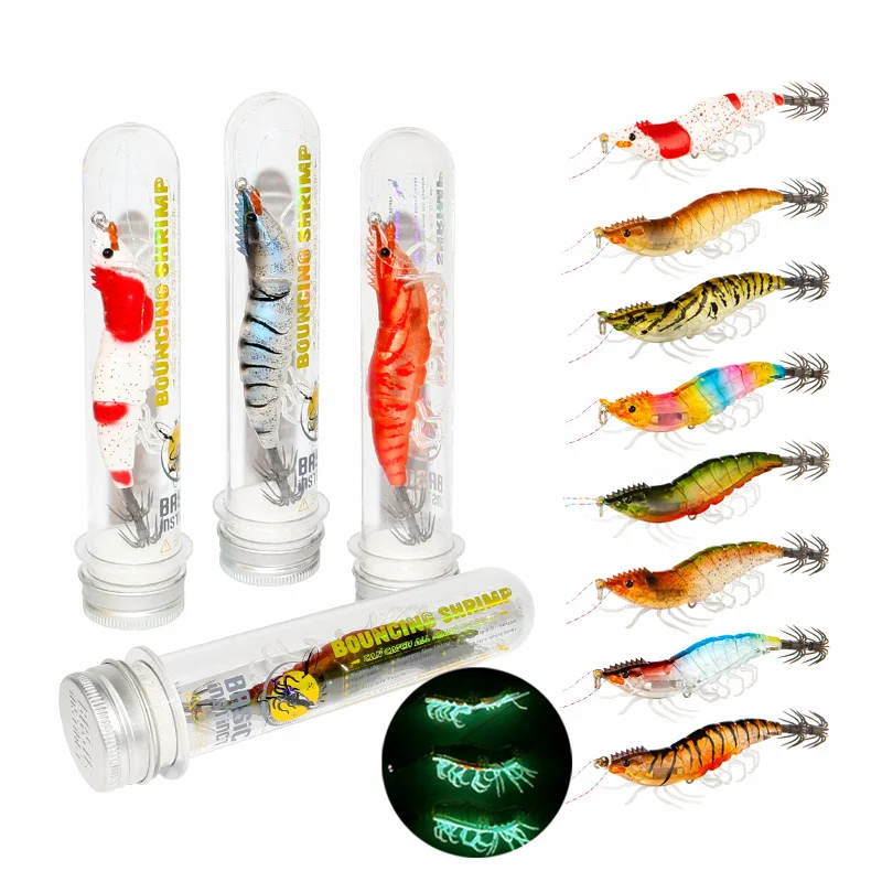 1 ensemble 10 pièces Kit de leurre de pêche gabarits de calmar lumineux Webfoot pieuvre Egi leurre Wobbler appât dur artificiel seiche crochet mer attirail