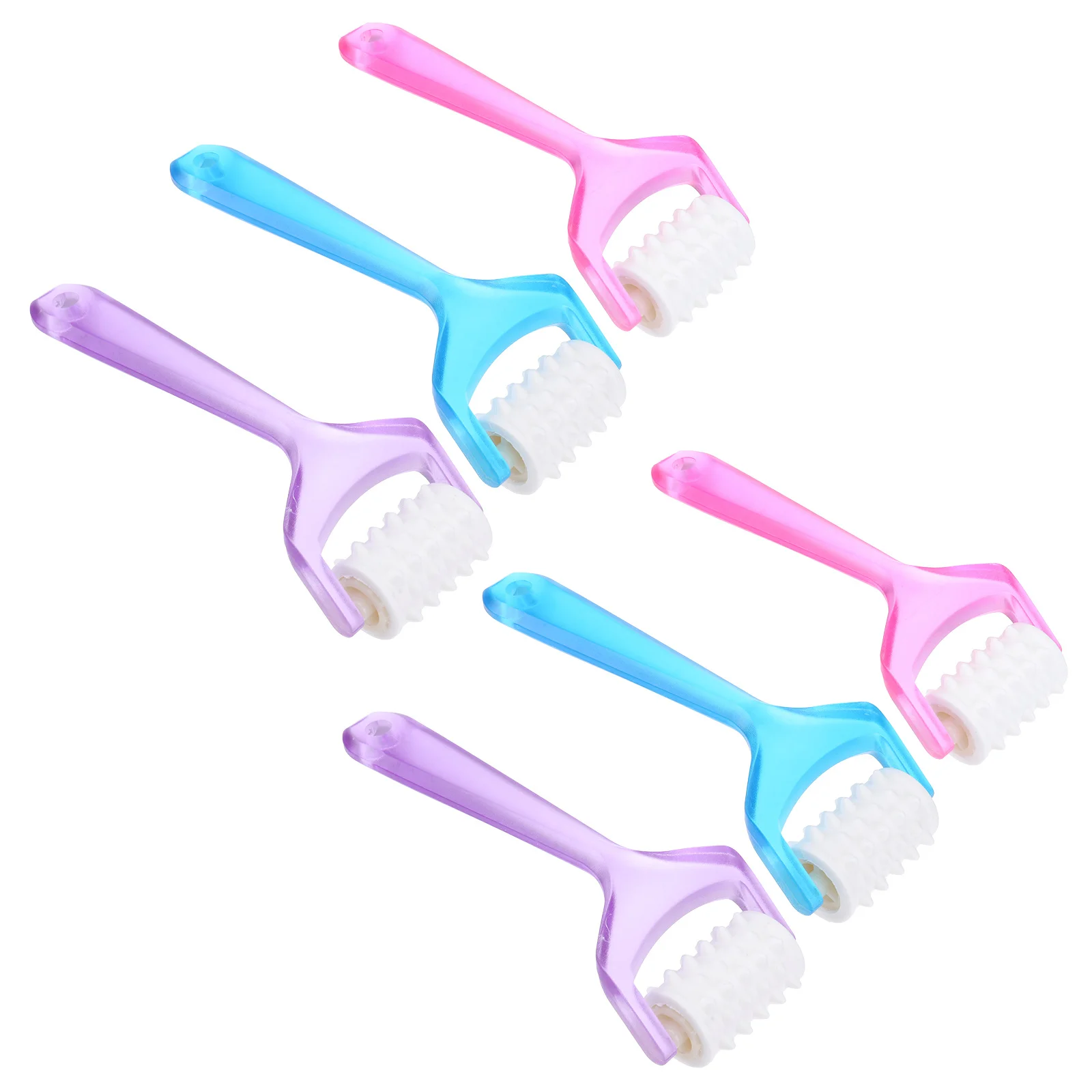 

6Pcs Facial Massage Roller Plastic Handheld Face Massager Tool Compact Portable Improve Micro Circulation Relieve Facial Fatigue