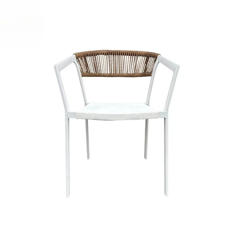 

Popular Patio Chairs Aluminum White Frame Stackable Monoblock Chairs
