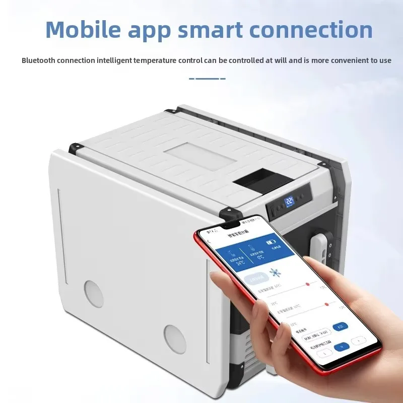 ثلاجة سيارة سعة 45 لترًا مع ضاغط تبريد 12 فولت، ثلاجة مركبة خارجية متعددة الوظائف