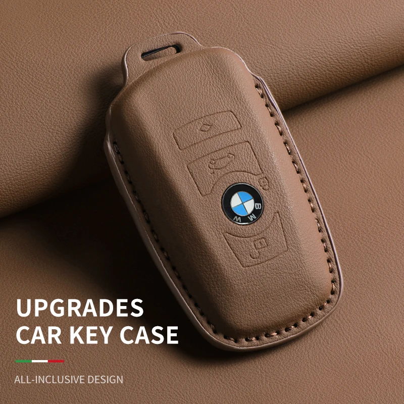 Full Flip Leather Car Key Case For BMW 1 3 5 7 Series 320i 530i 550i F20 F15 F16 F48 G20 G30 G01 G02 G05 G11 X1 X3 X4 X5 X6 F30