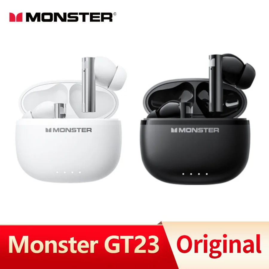 مونستر GT23 TWS Bluetooth5.3 سماعة لاسلكية نشطة إلغاء الضوضاء سماعات صوت ستيريو سماعة الألعاب لنظام أندرويد iOS