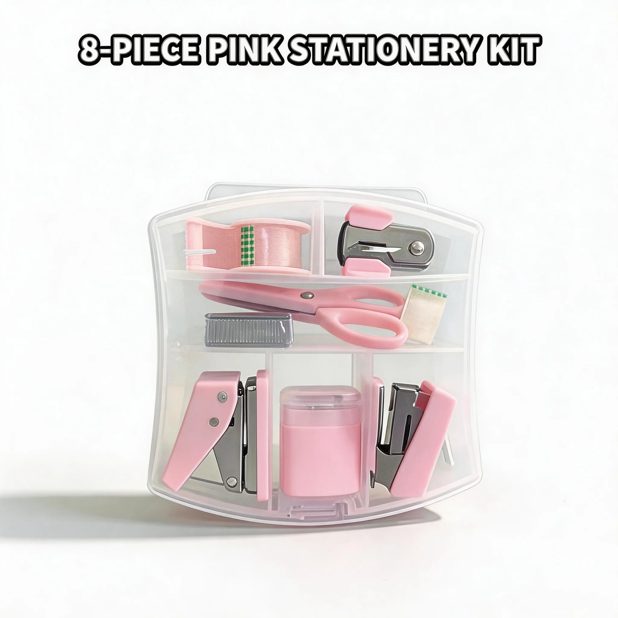Stationery Set Mini Stapler Staple Punch Hole Tape Machine Set Ins  Multifunction Scrapbook Tool Box  To School Student Supplies
