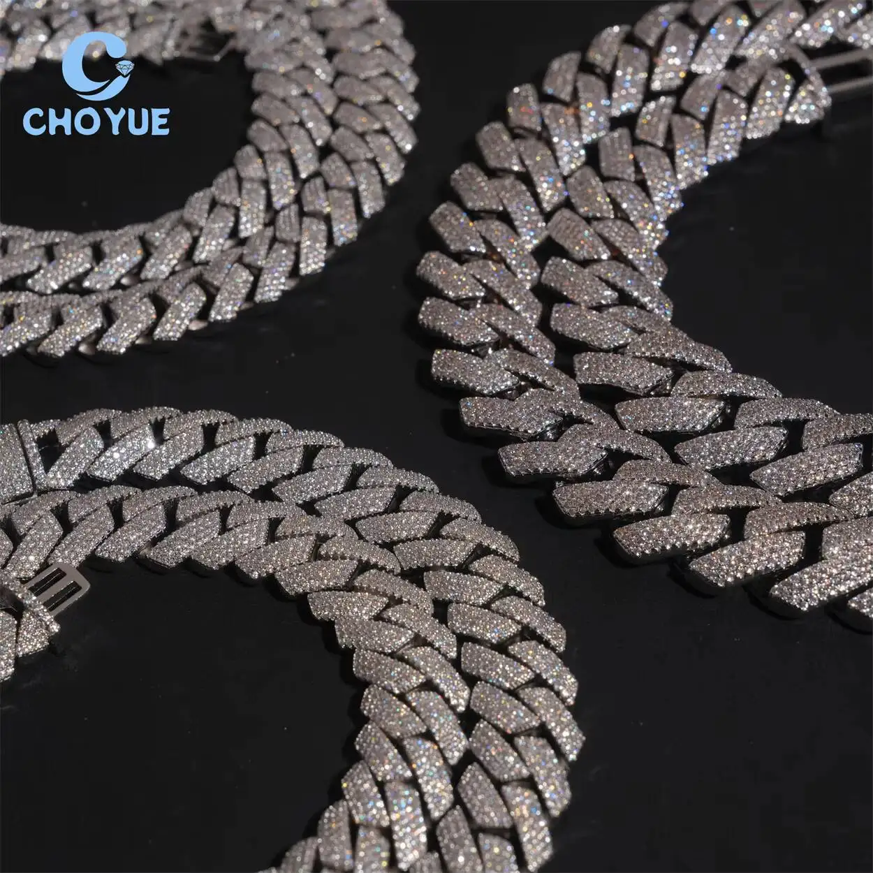 Luxury 20mm Iced Out Hip Hop Jewelry Men's 925 Silver VVS Moissanite Diamond Cuban Link Chain Necklace Hip Hop Style.