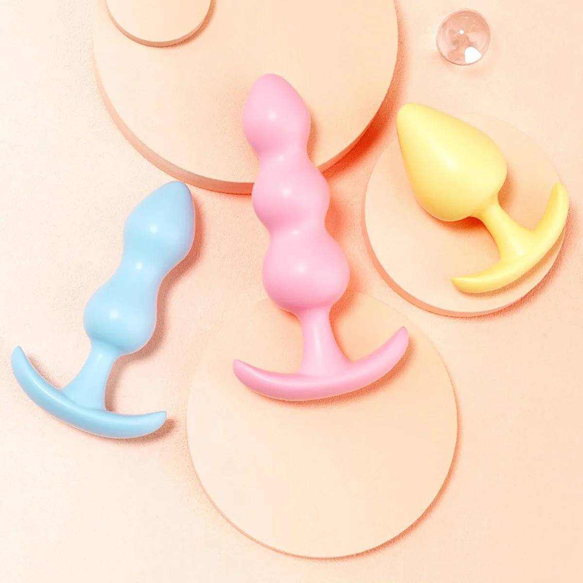 Juego de tapones anales de silicona para hombres y mujeres, Juguetes sexuales para masturbación Vaginal, consolador Anal seguro, 3 piezas, 7 unidades