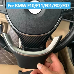 LHD RHD Car Carbon Fiber Steering Wheel Cover Trim Replacement For BMW 5 5GT 6 7 Series F10 F11 F07 F06 F12 F01 F02 2009-2016