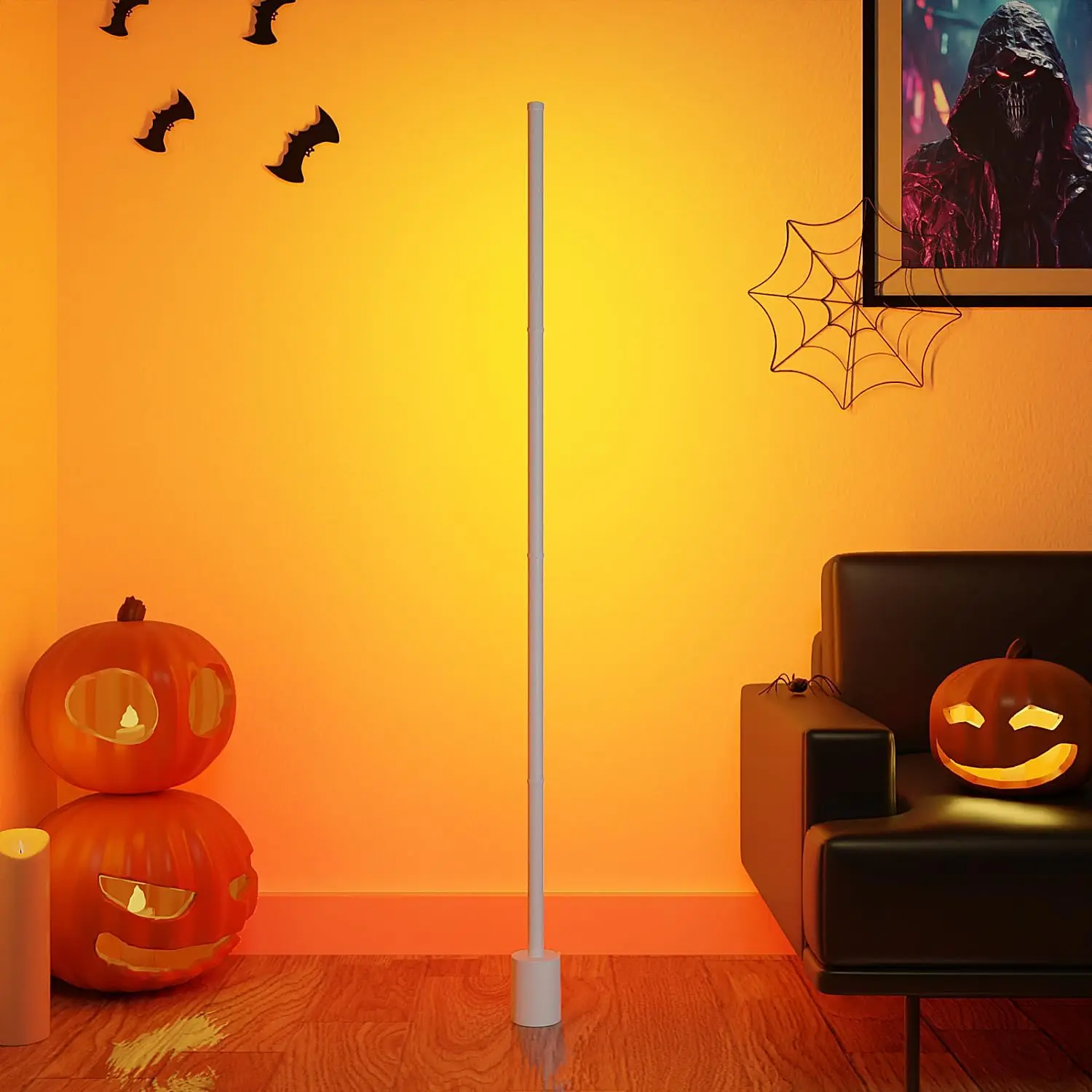 

Smart Corner Floor Lamp, Led Floor Lamp With Alexa And App Control, 16 Million Diy Colors, Music Sync, Diy Color Modes,Timer