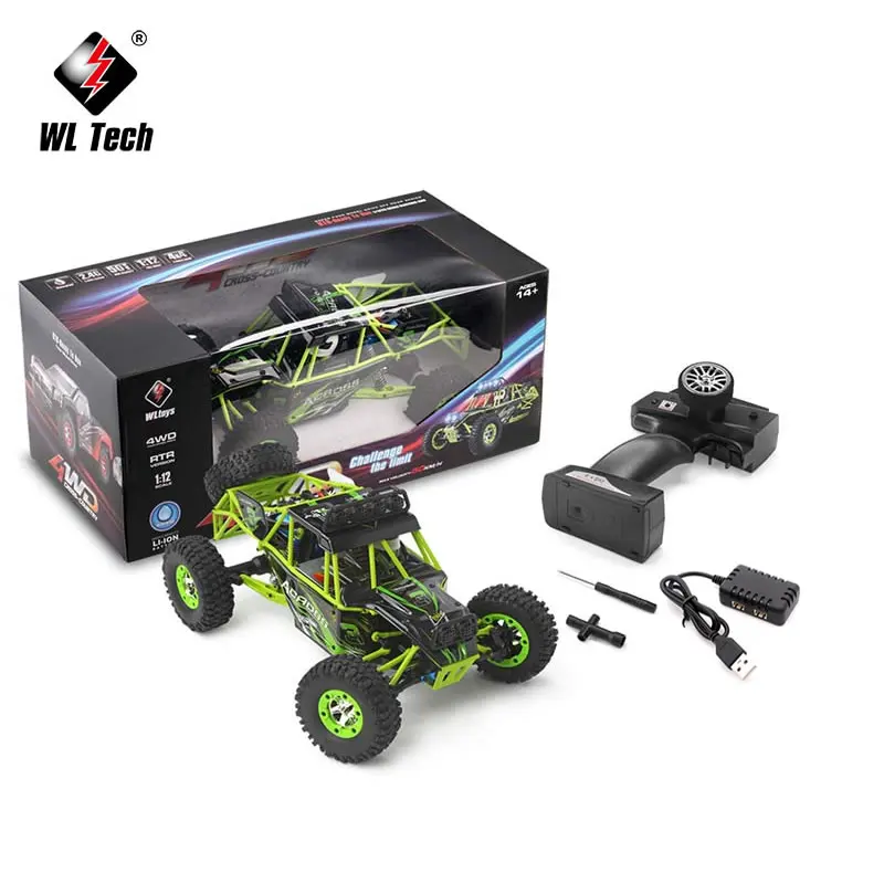 WLtoys WL 12428 1/12 4WD RC Racing Car De alta velocidad Off-Road Control remoto Aleación Escalada Camión LED Luz Buggy Juguetes Niños Regalo