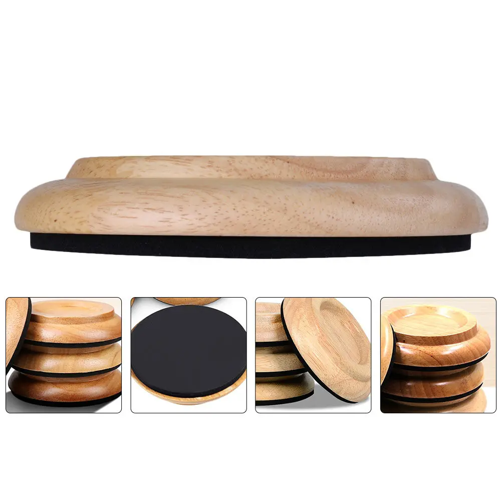 Piano Caster Cups 4 Pack Wooden Leg Floor Protectors Scratch Resistant Shock Absorbing Base Pads