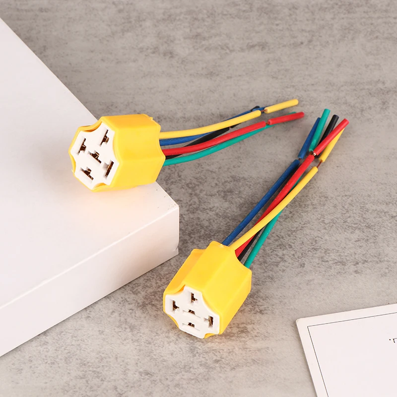 

1Pc Ceramic Car Relay Holder 5 Pins Auto Relay Socket 5 Pin Relay Connector Plug Automobile Relay With Ceramic Socket