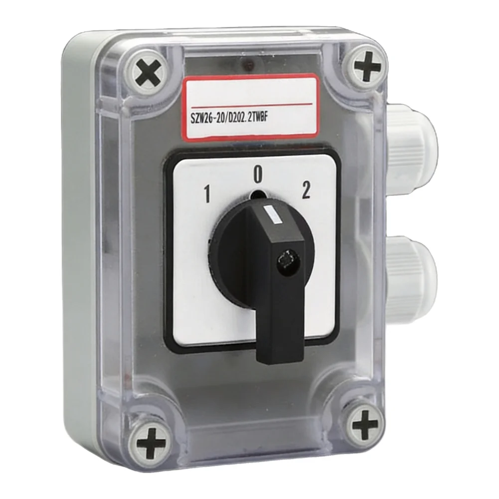 For Control Panels Changeover Switch IP65 Sealed Switch Motor Forward Stop Reverse Rated Current 20A Rated Impulse 4KV