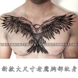 Eagle Wolf Tattoo for Women Man Punk Art Temporary Tattoos Waterproof Fake Tattoo Chest Lasting Goth Bird Tattoo Stickers