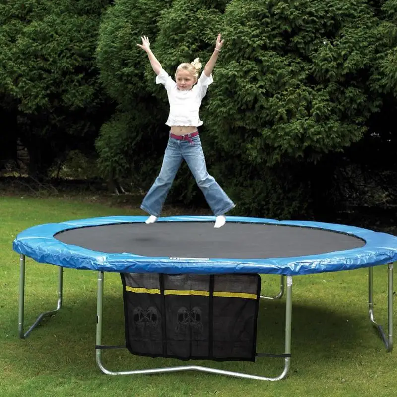 Trampolina dodatek do torby 3-sakiewkowe buty i skarpety torba na trampolinę z 6 paskami oddychająca siateczka torba do przechowywania wewnątrz do