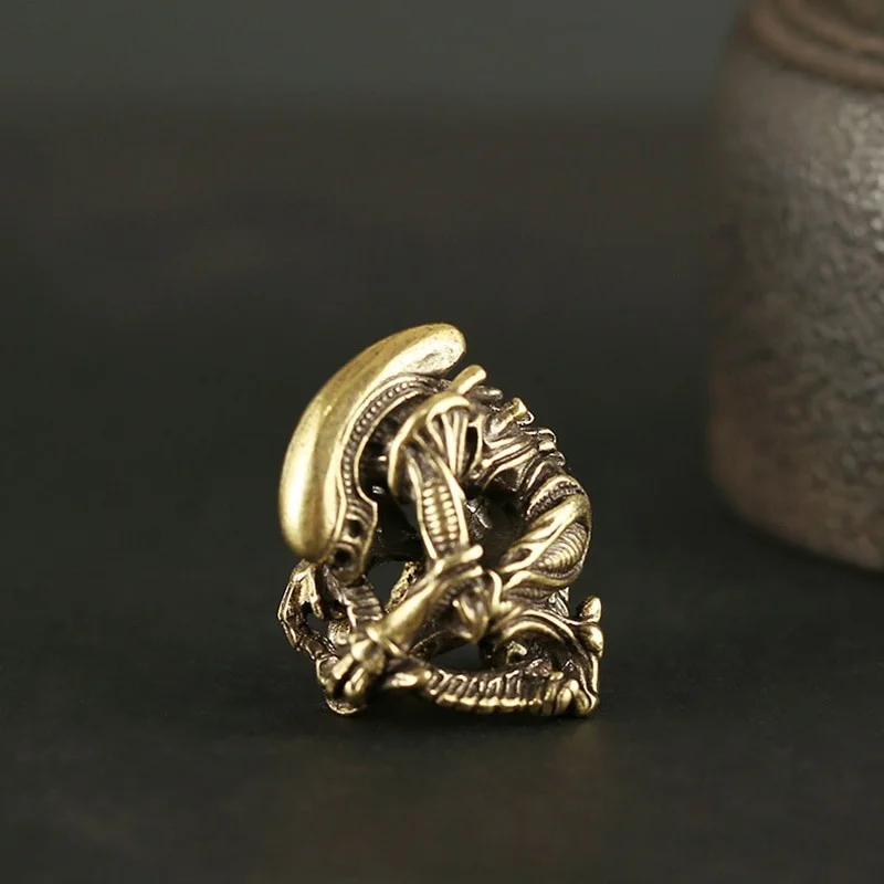 Pirate EDC DIY Knife Beads Pendant Vintage Color Brass Outdoor Tools Yellow Brass Skull Paracord Beads