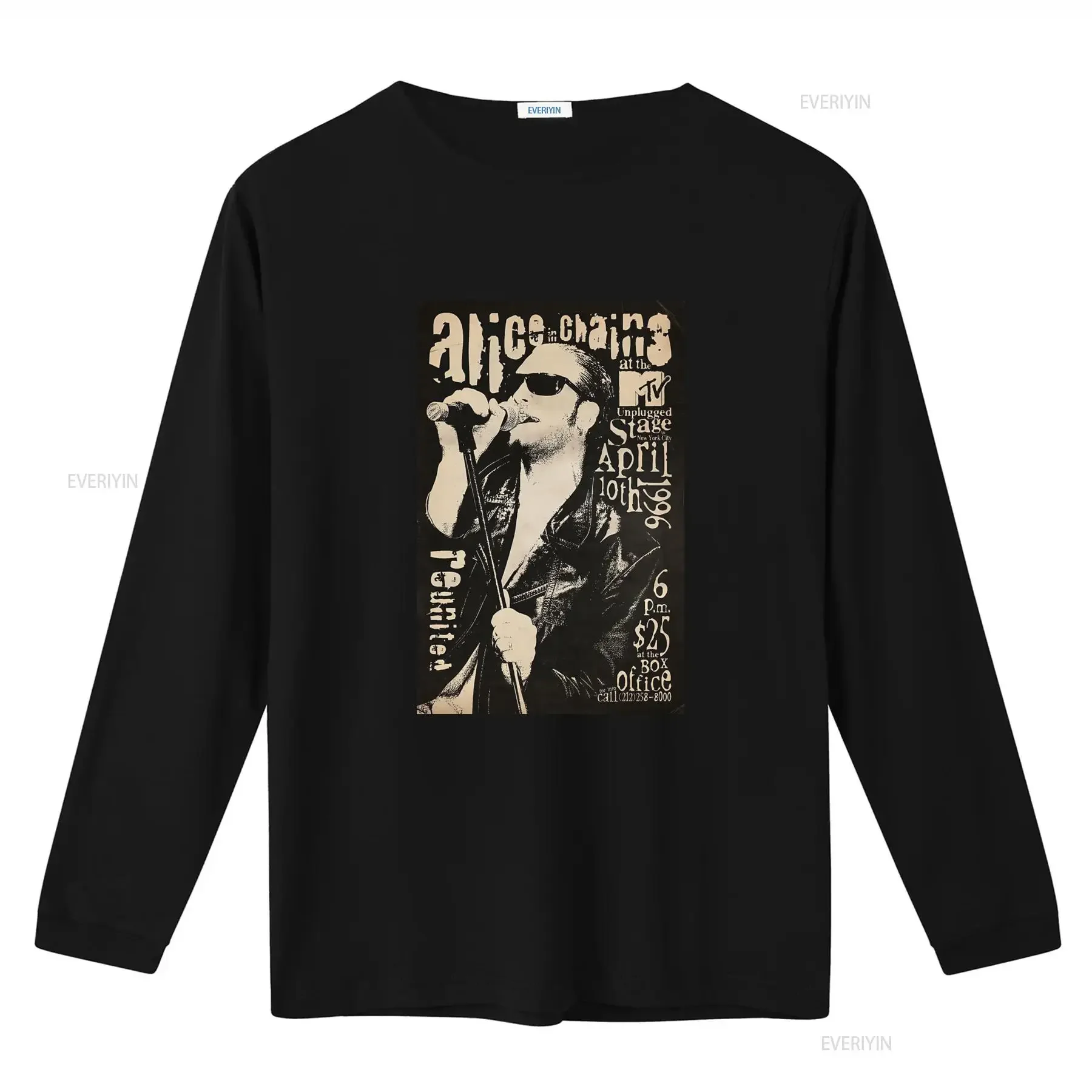 Alice In Chains Layne Staley Unplugged Stage April 10th 1996 6 P M 25 T Shirt vintage Washed designer clothes Stretched