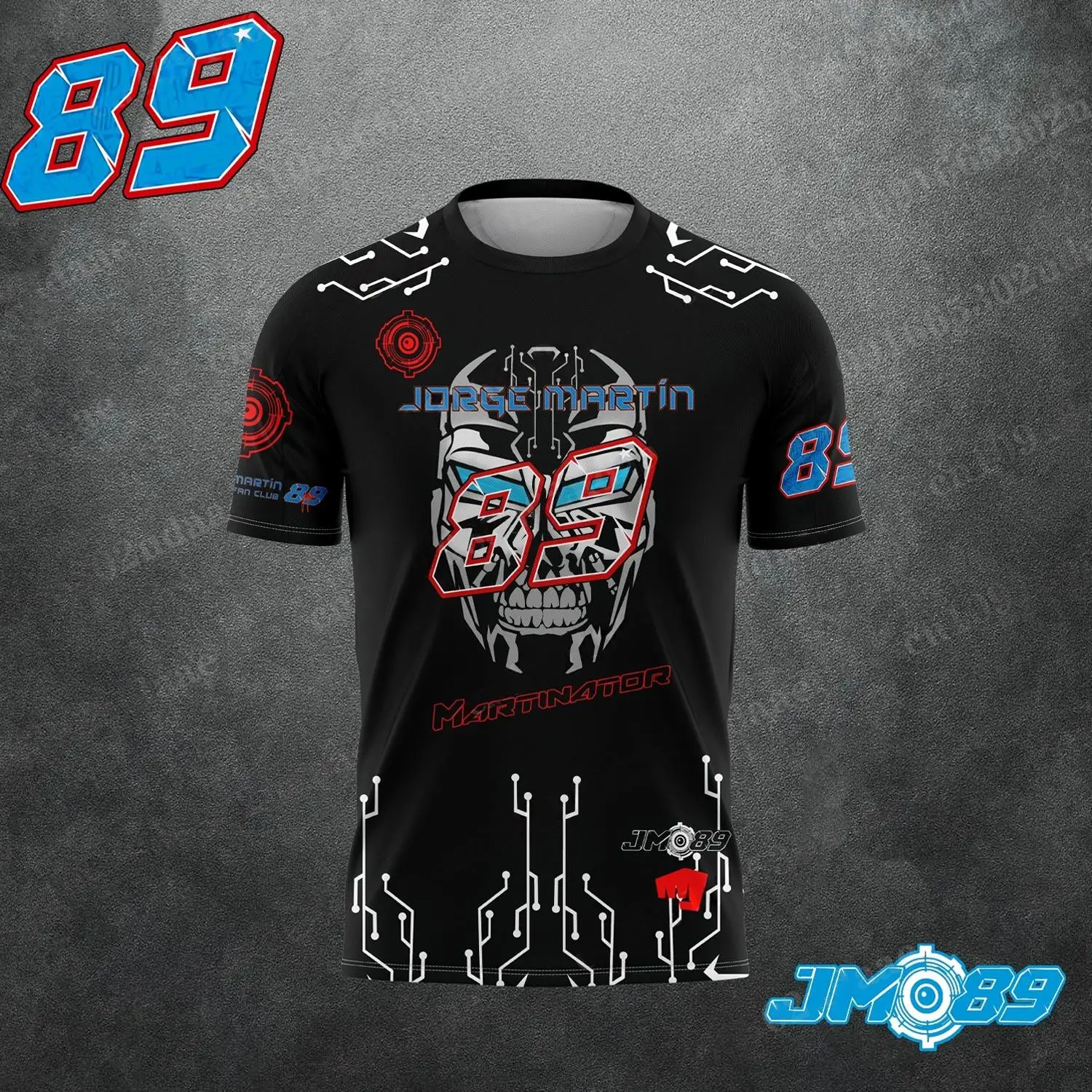 

2024 New Motorcycle Lovers Rider No. 89 Jorge Martín Fan Summer Men's Athleisure Sports Breathable T-Shirt Supporter Suit